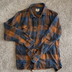 Men's Plaid Flannel Shirt - Blue & Brown